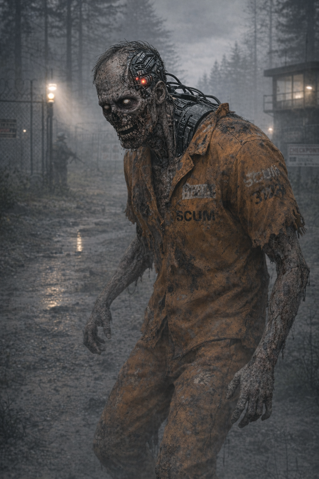 Marionnette SCUM erre dans une zone boisee sous surveillance TEC1.